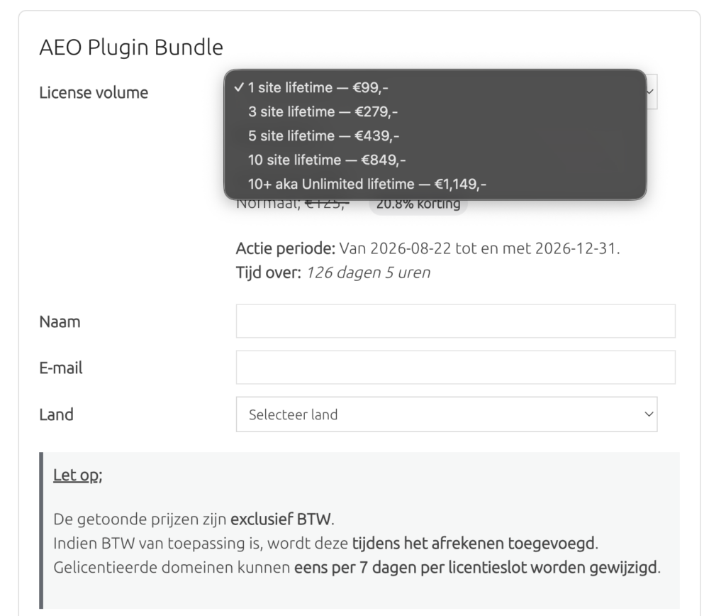 Volgorde AEO-plugins